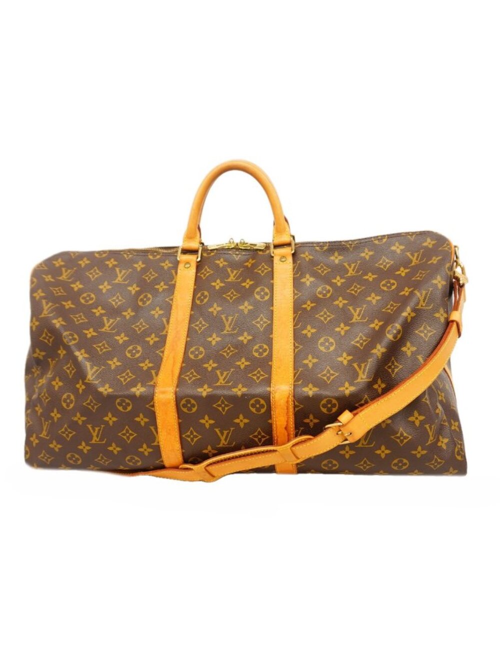 Louis Vuitton Boston Bag Monogram Keepall Bandouliere 55 Brown